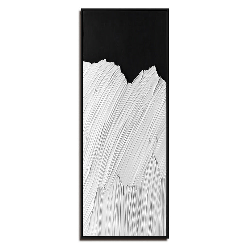 Vertical Black & White Wave Art-wp241398