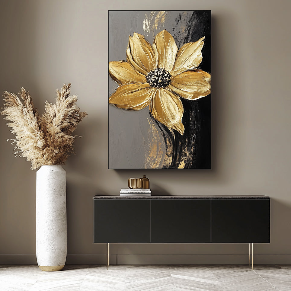 Golden Radiance: Textured Bloom-wp241958