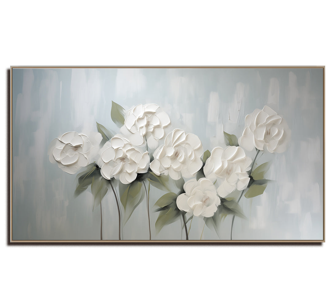 White Bloom Textured Floral Art-wp242838