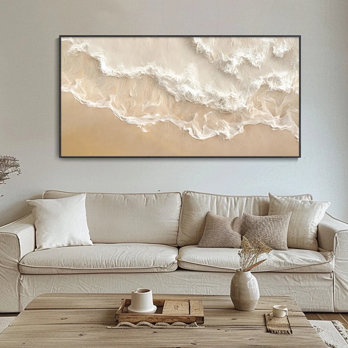 Calming Beach Waves Textured Wall Art