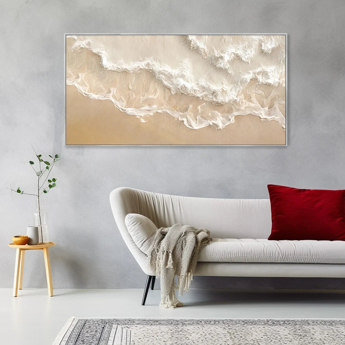 Calming Beach Waves Textured Wall Art